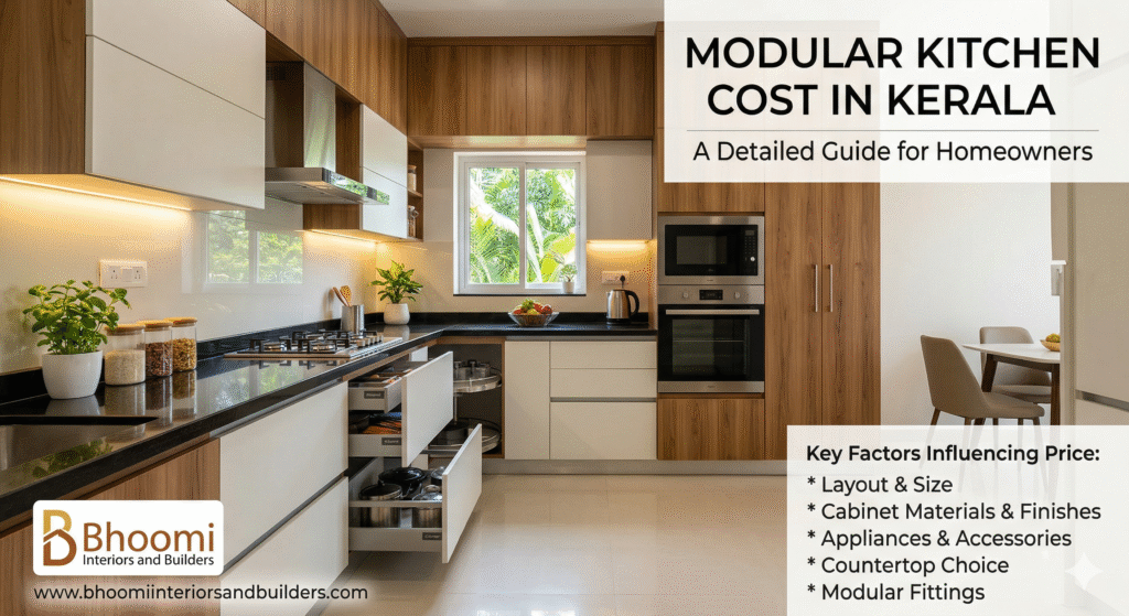 Modular kitchen design in Kerala home